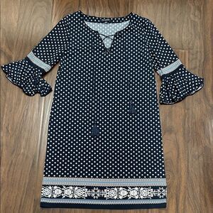 Max Edition Navy  Dot Bohemian Dress